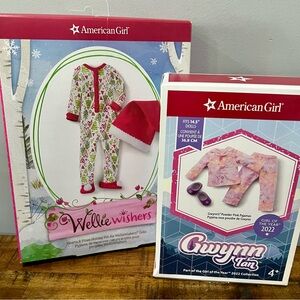 American Girl Wellie Wishers Holiday Pajama Set with Red Hat & Gwynn Tan Pajamas